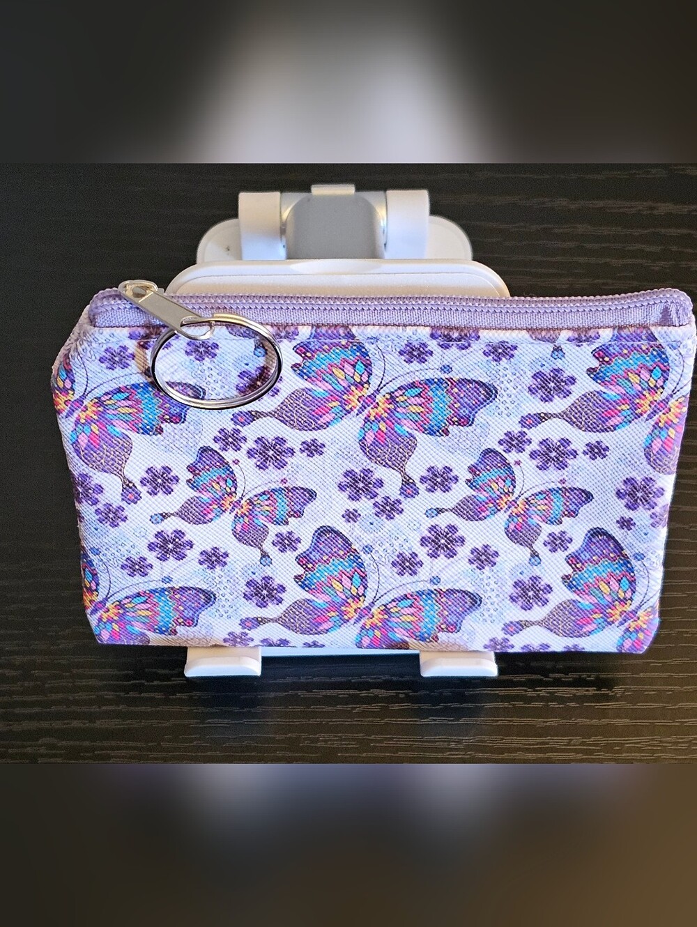 Coin Pouch Purple & Blue Butterfly Print